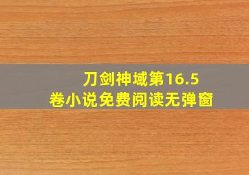 刀剑神域第16.5卷小说免费阅读无弹窗