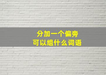 分加一个偏旁可以组什么词语