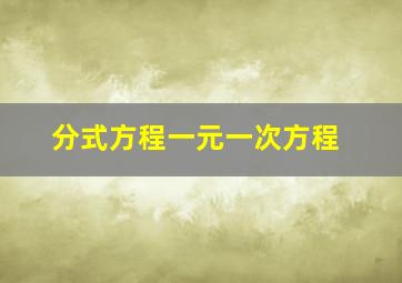 分式方程一元一次方程