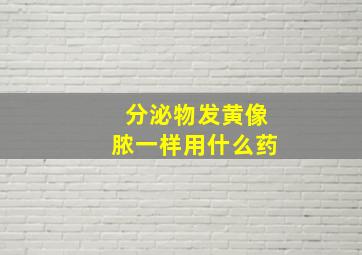 分泌物发黄像脓一样用什么药