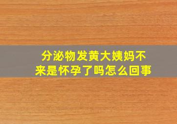 分泌物发黄大姨妈不来是怀孕了吗怎么回事