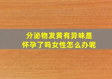 分泌物发黄有异味是怀孕了吗女性怎么办呢