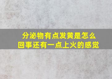 分泌物有点发黄是怎么回事还有一点上火的感觉