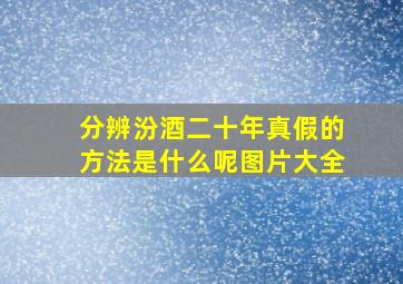 分辨汾酒二十年真假的方法是什么呢图片大全