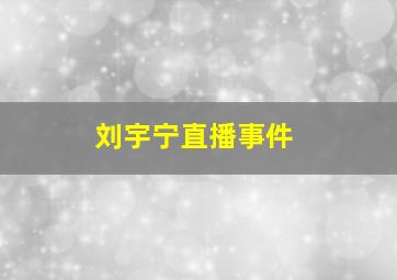 刘宇宁直播事件