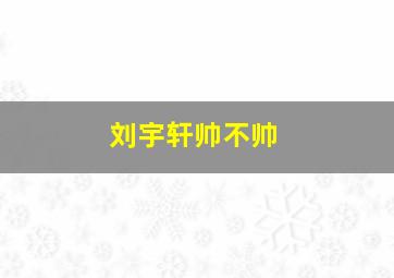 刘宇轩帅不帅