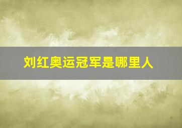 刘红奥运冠军是哪里人