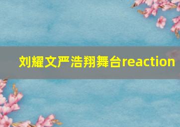 刘耀文严浩翔舞台reaction