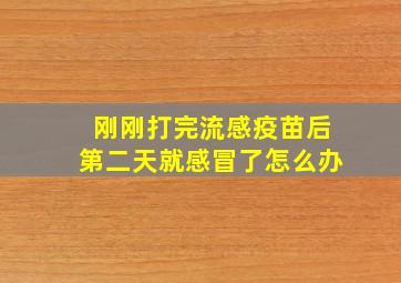 刚刚打完流感疫苗后第二天就感冒了怎么办