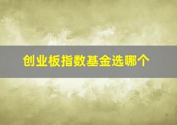 创业板指数基金选哪个