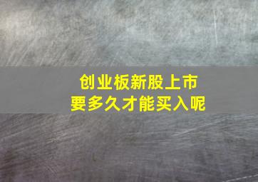 创业板新股上市要多久才能买入呢