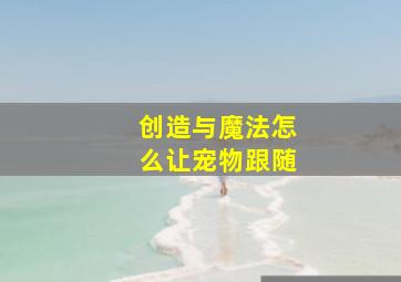 创造与魔法怎么让宠物跟随