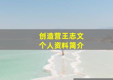 创造营王志文个人资料简介