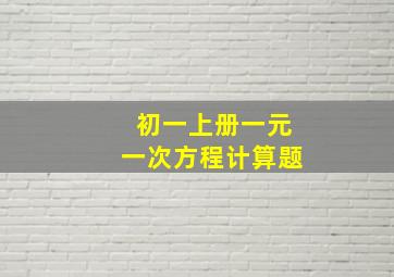 初一上册一元一次方程计算题