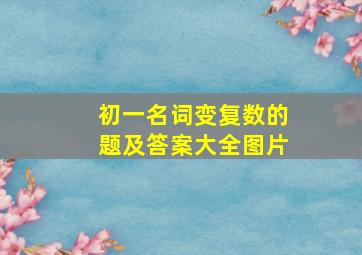 初一名词变复数的题及答案大全图片