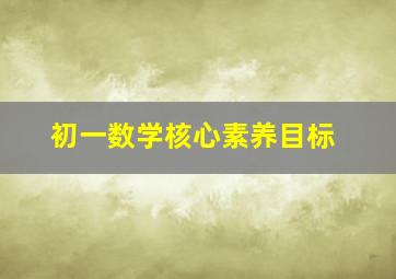 初一数学核心素养目标