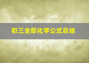 初三全部化学公式总结