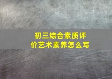 初三综合素质评价艺术素养怎么写