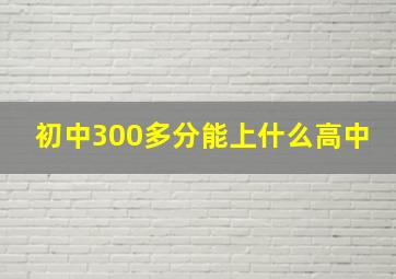 初中300多分能上什么高中