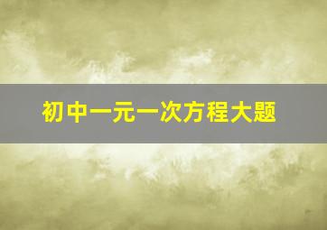 初中一元一次方程大题