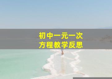 初中一元一次方程教学反思