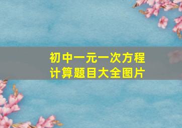 初中一元一次方程计算题目大全图片