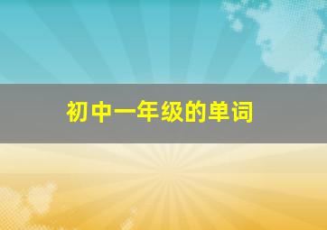 初中一年级的单词