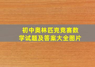 初中奥林匹克竞赛数学试题及答案大全图片