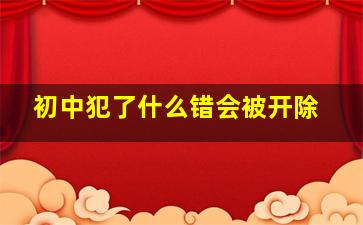 初中犯了什么错会被开除