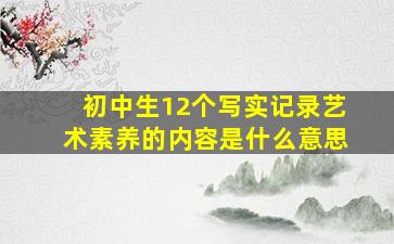 初中生12个写实记录艺术素养的内容是什么意思