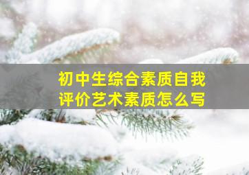 初中生综合素质自我评价艺术素质怎么写