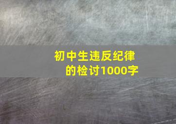 初中生违反纪律的检讨1000字