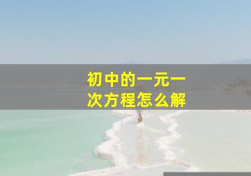 初中的一元一次方程怎么解