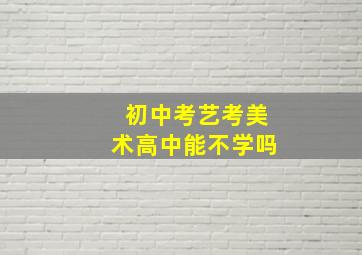 初中考艺考美术高中能不学吗