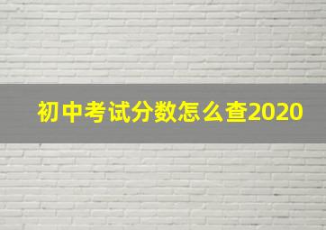 初中考试分数怎么查2020