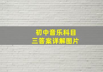 初中音乐科目三答案详解图片