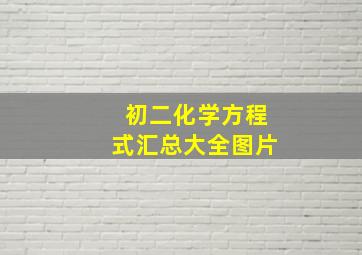 初二化学方程式汇总大全图片