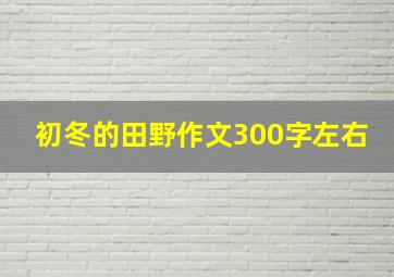 初冬的田野作文300字左右