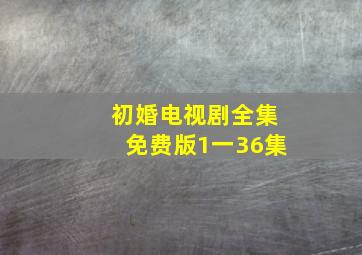 初婚电视剧全集免费版1一36集