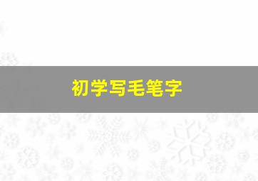 初学写毛笔字