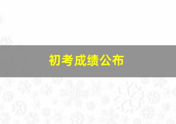 初考成绩公布