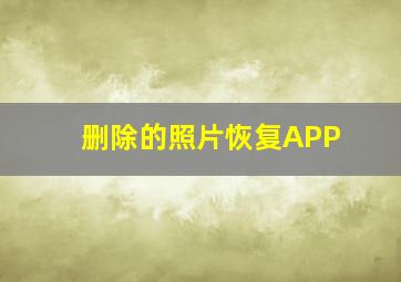 删除的照片恢复APP