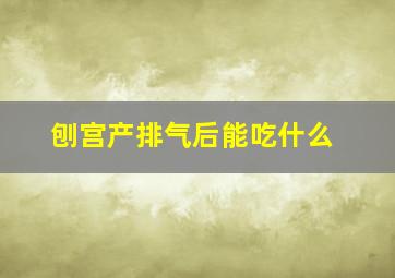 刨宫产排气后能吃什么