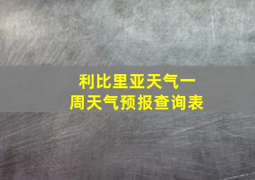 利比里亚天气一周天气预报查询表