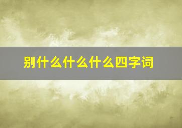 别什么什么什么四字词