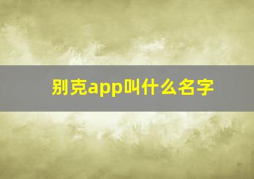 别克app叫什么名字