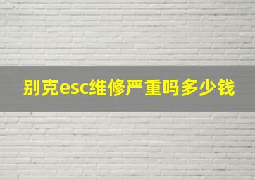 别克esc维修严重吗多少钱