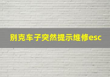 别克车子突然提示维修esc