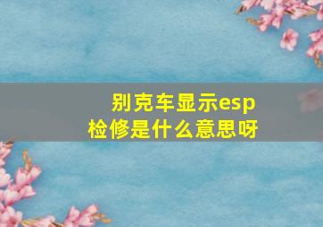 别克车显示esp检修是什么意思呀