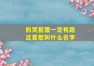 别哭前面一定有路这首歌叫什么名字